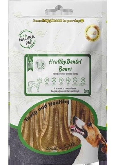 Healty Dental Bones Natural Pres Kemik 13cm 3lü 180gr
