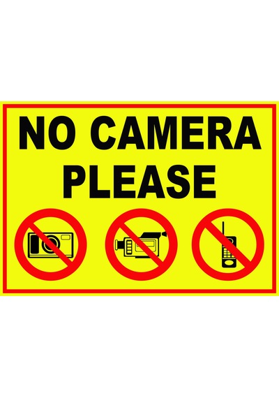 Jetyazdır Uyarı Levhaları ''no Camera Please '' A4 Pvc 30 21 Cm