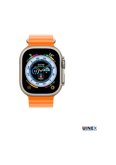 Winex 42-49mm Yeni Nesil Apple Uyumlu  Watch Akıllısaat Kordonu Silikon Turuncu