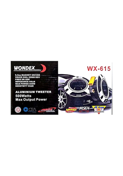 Wondex Doom Tweeter 10cm 500watt 100rms Kalın Mıknatıslı 1. Kalite Profesyonel 1 Çift Gri