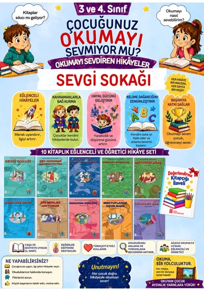 4. Sınıflar Öğrencileri İçin Okuma Kitabı Hikaye Seti Okuma Anlama Geliştirme 10'lu