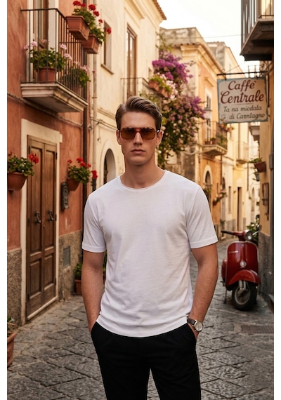 Buratti Erkek T Shirt 5904074 Ekru Ekru