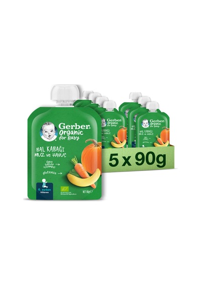 Organik Muzlu Ve Havuçlu Balkabağı Püresi 90 Gr 5'li Set - 658678179