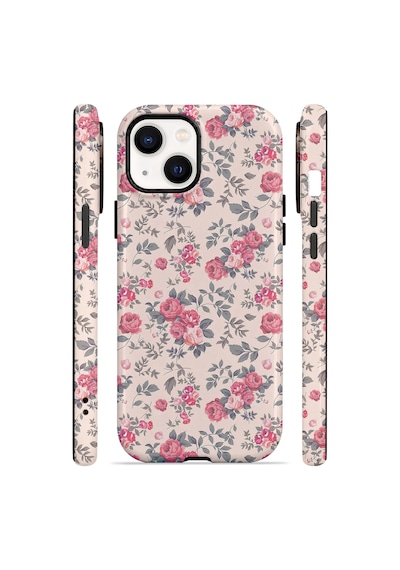 Velvoria Valestra Pembe Vintage Çiçek Apple iPhone Uyumlu 15 Darbe Korumalı Kılıf Valestra Select - Pembe Vintage Çiçek