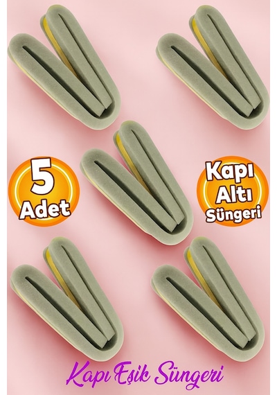 5 Adet Yapışkanlı Kapı Altı Eşik Süngeri Bant Soğuk Isı Izolasyon Yalıtım Bandı Fitili Süngeri 90 Cm 90 CM