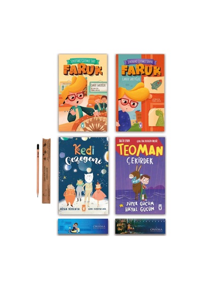 Timaş Çocuk Kedi Gezegeni - Teoman Çekirdek - Faruk Serisi Set - 4 Kitap