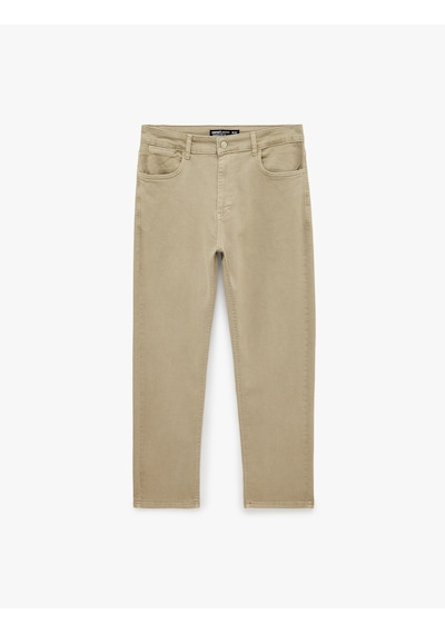 Koton Pamuklu Normal Bel Cepli Tapered Fit Jean Pantolon - Joe Jean Taş 7wam40162nd