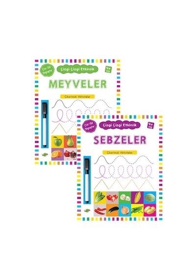 Çizgi Çizgi Etkinlik Meyveler Ve Sebzeler 2li Set