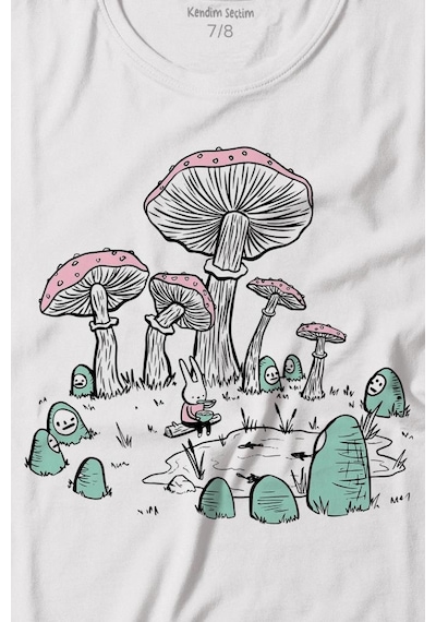 Mashroom Forrest Mantar Orman Outdoor Retro Baskılı Tişört Çocuk T-shirt 001