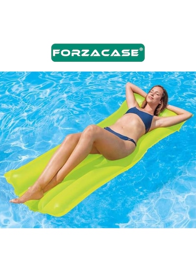 Forzacase Yetişkin Ve Çocuklar İçin Şişme Deniz Yatağı 183x69 Cm Yeşil Renk - Fc1234