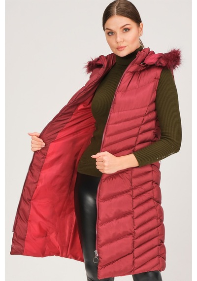Z6725 Dewberry Bayan Yelek-bordo Bordo