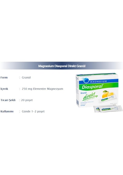 Magnesium Diasporal Direkt Granül 20 Poşet