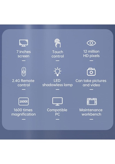 Dijital Mikroskop Elektronik Onarım Mbl-318a 12mp 1600x 7 İnç Ips Ekran Dokunmatik Tuşlu