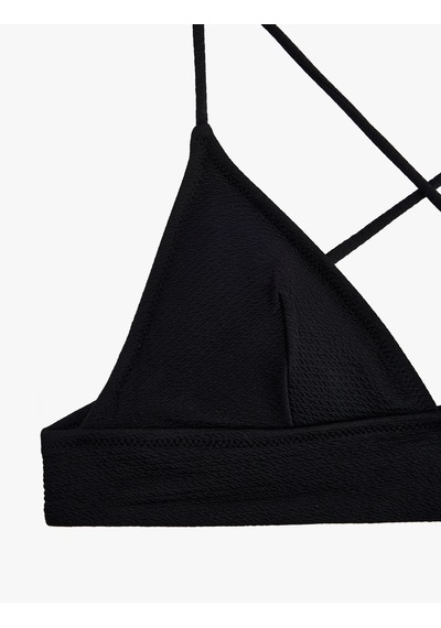 Koton Çapraz Askılı Dokulu Bralet Bikini Üstü Siyah 6sak10011mm