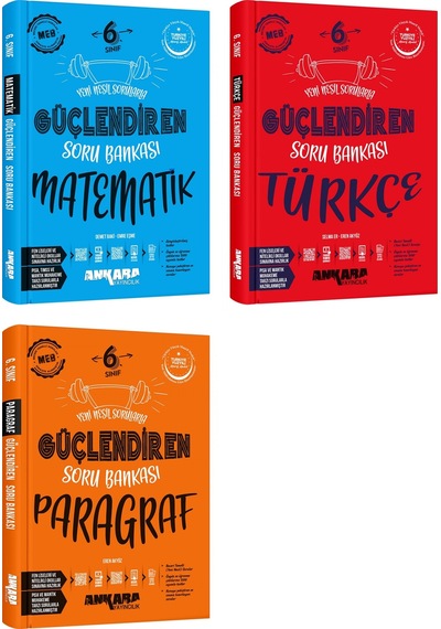 Ankara 2025 6. Sınıf Matematik + Türkçe + Paragraf Güçlendiren Soru Bankası Seti 3 Kitap Güncel Müfredat
