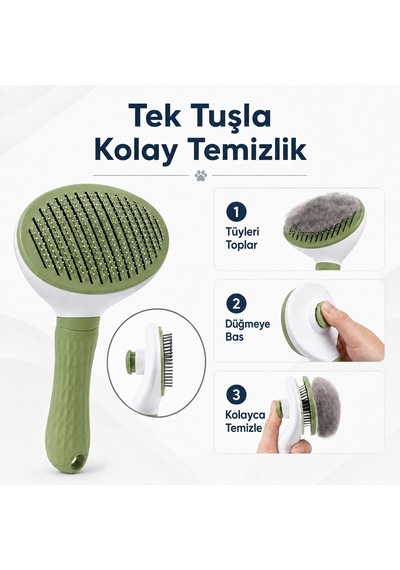 Getmeev Kedi Ve Köpek Tüy Toplama Tarak Basmalı Kendini Temizleye