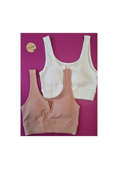 Demirsa Boutique Modelli, Fitilli 2 Adet Pudra Ve Beyaz Renk Çıkarılıp Takılabilir Pedli Kaşkorse Kadın Büstiyer Pudra-beyaz Demirsa Boutique Modelli, Fitilli 2 Adet Pudra Ve Beyaz Renk Çıkarılıp Takılabilir Pedli Kaşkorse Kadın Büstiyer Pudra-beyaz