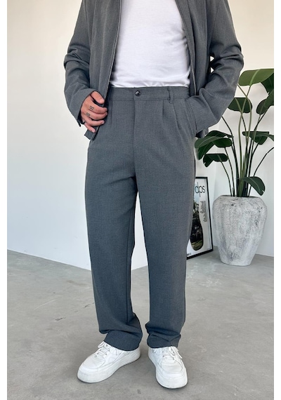 Antrasit Premium Relaxed Fit Kumaş Pantolon Antrasit