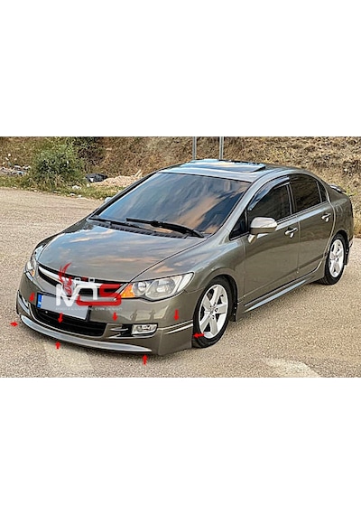 Honda Civic Fd6 Uyumlu Ön Tampon Eki Karlık Makyajsız Kasa Fiberglass Boyasız