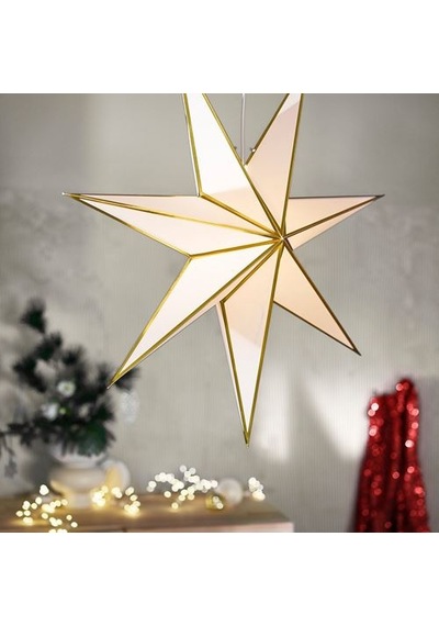 Ikea Stråla Abajur Başlığı, Beyaz-altın Rengi, 70 Cm, Yıldız