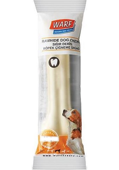 Warf Sığır Derisi Beyaz Köpek Ödül Kemiği 15.5 CM 90 G