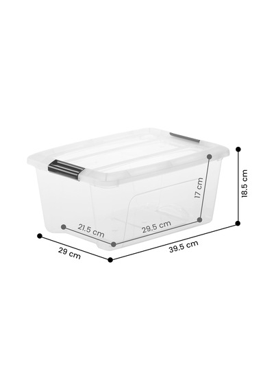 Lexroo 3'lü Set İstiflenebilir Saklama Kutusu, Klik Kilitli New Top Box Ntb-15 Çok Renkli