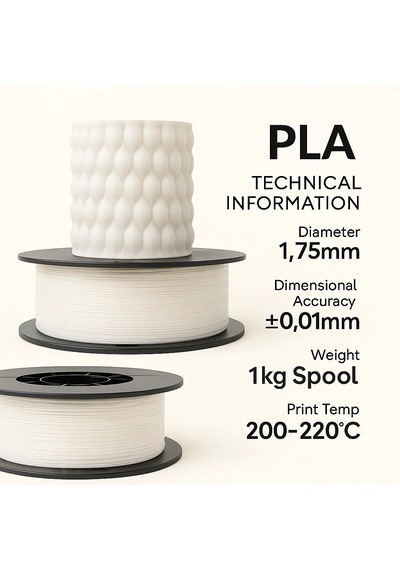 Filetto Pla+ Filament 1.75mm 1 Kg - Soft Beyaz