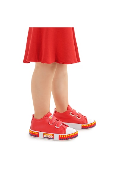 Kiko Kids Kach Cırtlı Kız Bebek Günlük Spor Ayakkabı Kırmızı