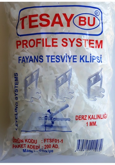 Seramik Seviye Tespit Derz Klipsi Artısı 1MM 200 Adet Tesay