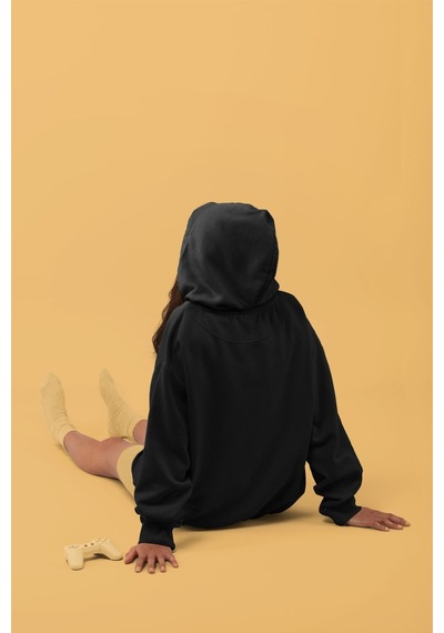Macklin Unisex Kadın Erkek Imposed Bear Özel Tasarım Baskılı Kapşonlu Sweatshirt Siyah Mck0027 Siyah