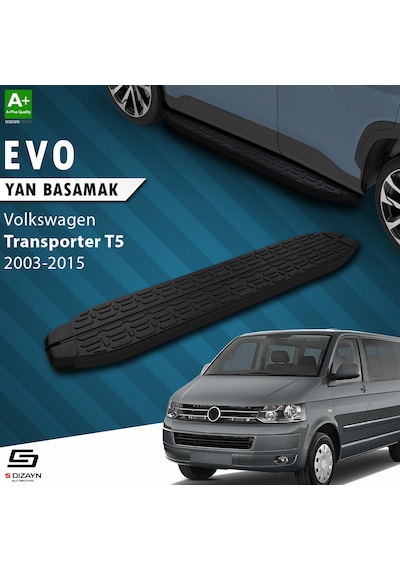S-dizayn Vw Transporter T5 Kısa Şase Evo Siyah Yan Basamak 213 Cm 2003-2015