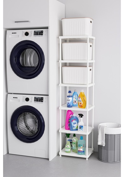 Beyaz 6 Katlı 33x40 Ekstra Geniş Düzenleyici Mutfak Banyo Ve Kiler Rafı