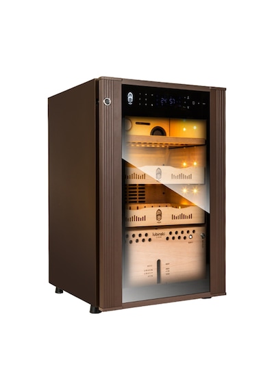 Lubinski Kahverengi Parmak İzi Kilitli Elektronik Puro Dolabı Ra-779 Lb-038