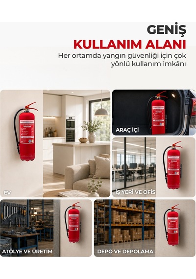 6 Kg Abc Yangın Tüpü Tse Ce Iso Belgeli İşyeri Depo Araç
