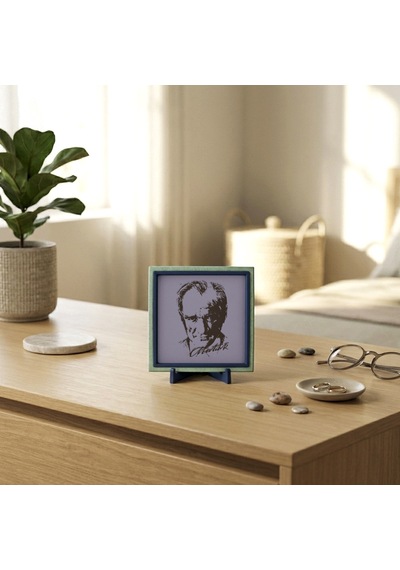 Minimalist Atatürk Tasarımlı Dekoratif Parça, Ofis Masaları İçin Zarif Ve Prestijli Bir Hatıra 10x10