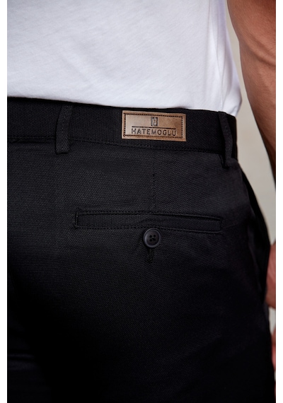 Hatemoğlu Siyah D. Slim Fit Desenli Yandan Cep Kanvas Pantolon Siyah Hatemoğlu Siyah D. Slim Fit Desenli Yandan Cep Kanvas Pantolon Siyah