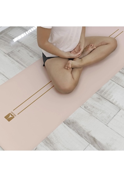 Rebuwo Çizgi Tasarımlı 5mm Ekstra Kaydırmaz Doğal Kauçuk Yoga Mat