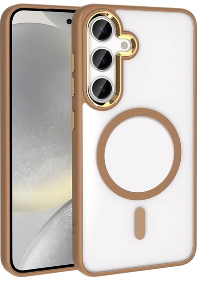 Galaxy Uyumlu S25 Plus Kılıf M-safe Şarj Özellikli Zore Krom M-safe Silikon Kapak