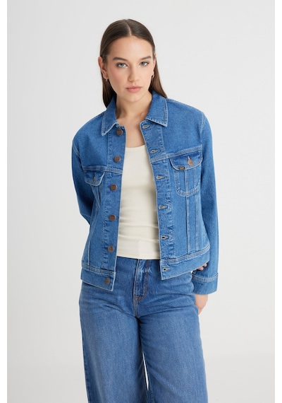Regular Fit Normal Kesim Açık Mavi Jean Kot Ceket LV49205322G35 Çok Renkli