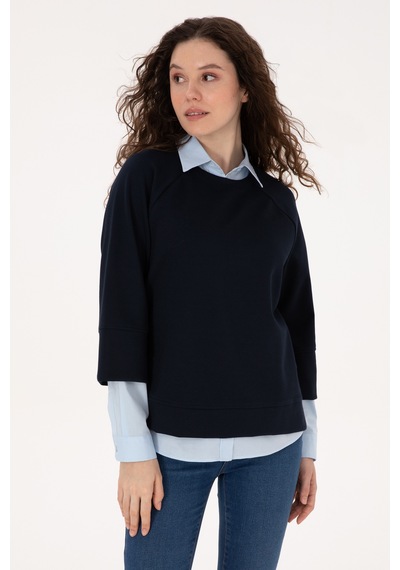 U.S. Polo Assn. Kadın Lacivert Bisiklet Yaka Sweatshirt 50307782-VR033