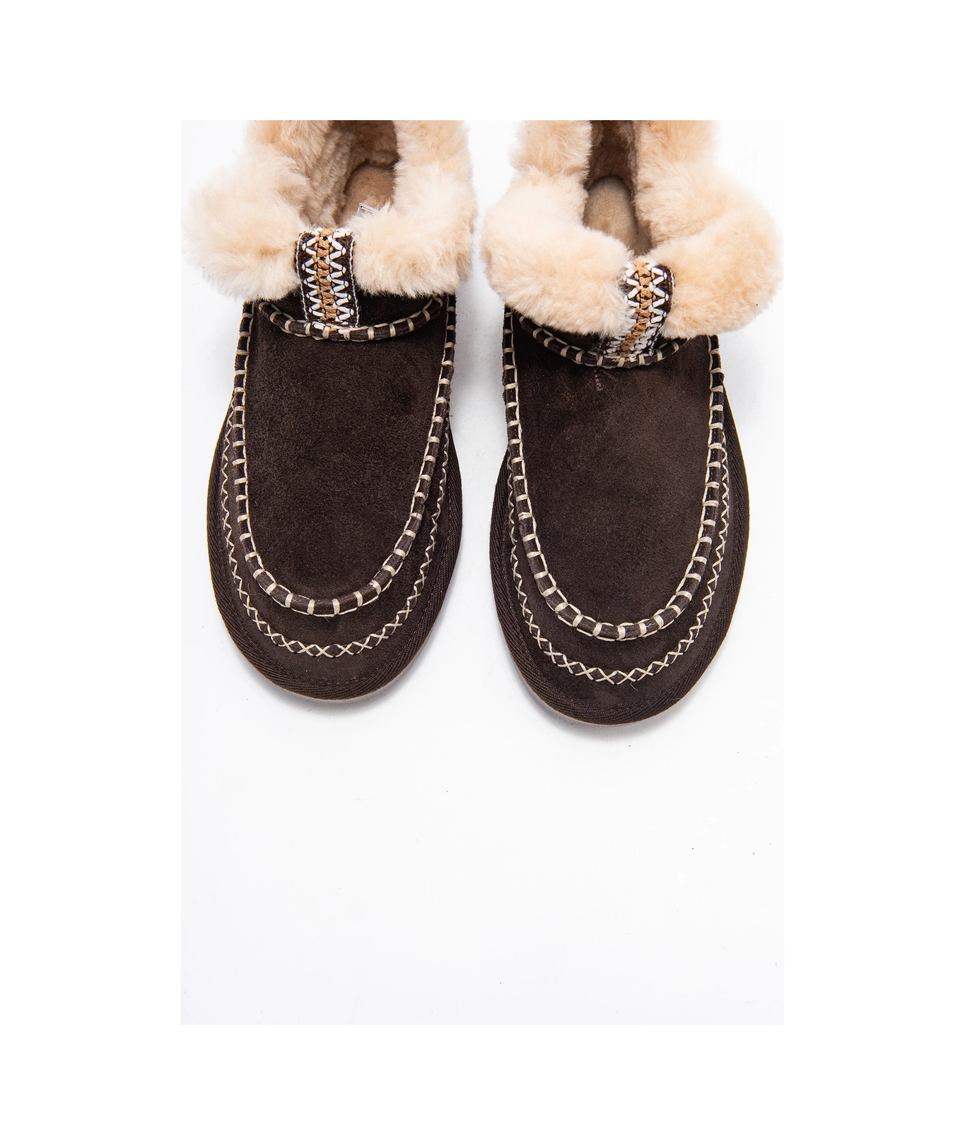 Luvishoes Luvi Shoes Darel Kahverengi Süet Hakiki Deri Dikişli Kürklü Kadın Kısa Bot Süet Kahve