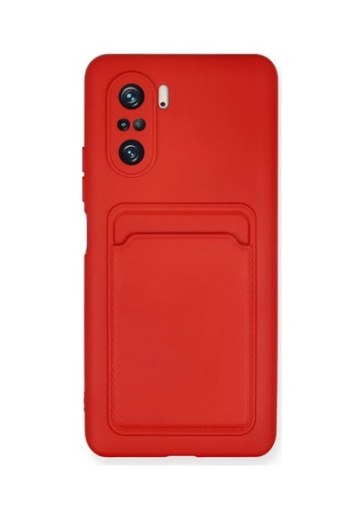 Xiaomi Poco F3 Uyumlu Kılıf Kelvin Kartvizitli Silikon - Kırmızı