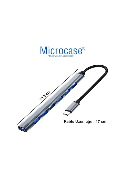 Type-C to 6xUSB 2.0 1xUSB 3.0 Port Çoğaltıcı Hub 7in1 OTG Adaptör - AL3576