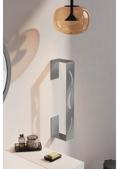 Paslanmaz Çelik Yapışkanlı Havlu Düzenleyici-inox Satine Seçenekli Modern Havluluk Gri