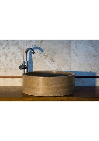 Noche Traverten Silindir Lavabo