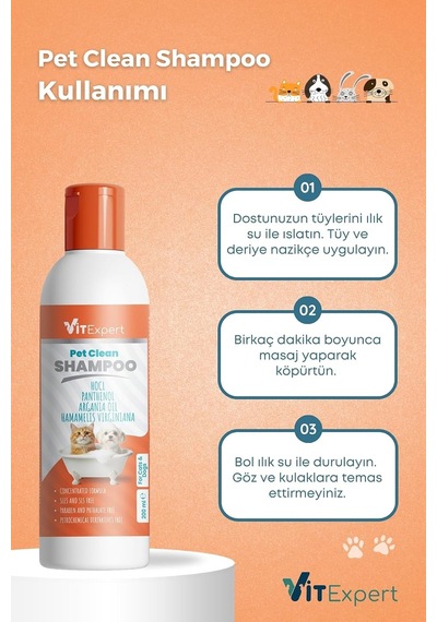 Pet Clean Kedi Ve Köpek Bakım Şampuanı 200 Ml