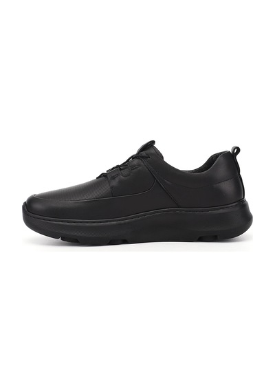 Diğer Erkek Siyah Bağcıklı Hakiki Deri Comfort Sneaker Ddma73542629 Siyah