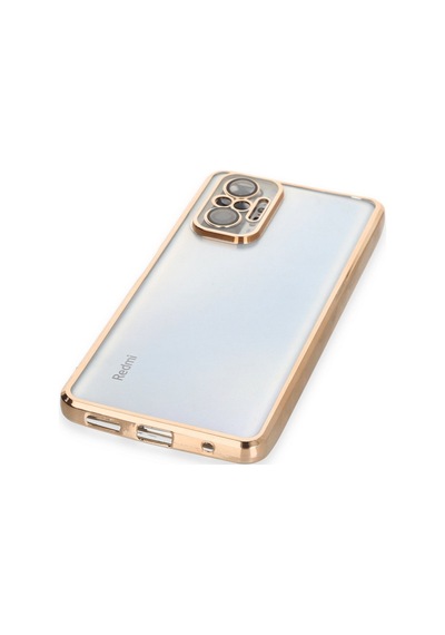 Xiaomi Redmi Note 10 Pro Uyumlu Kılıf Lensli Silikon - Gold