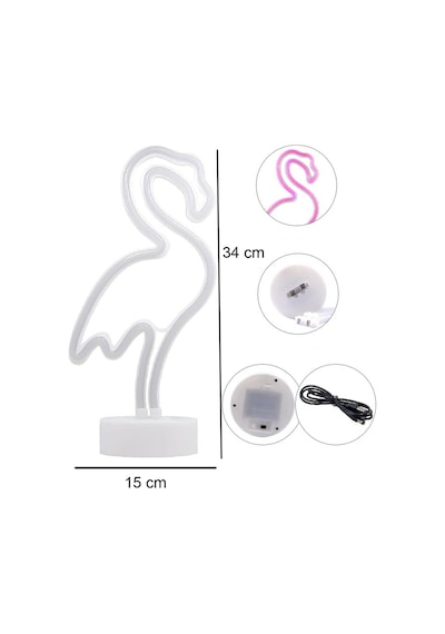 Dogusdeco Flamingo Neon Usb Kablo + Pilli Dekoratif Gece Lambası Dogusdeco Flamingo Neon Usb Kablo + Pilli Dekoratif Gece Lambası