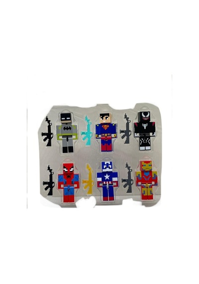Süper Heroes Minecraft Batman Superman Venom Spiderman Captan Amerika Iron Man 11 Parça Oyuncak